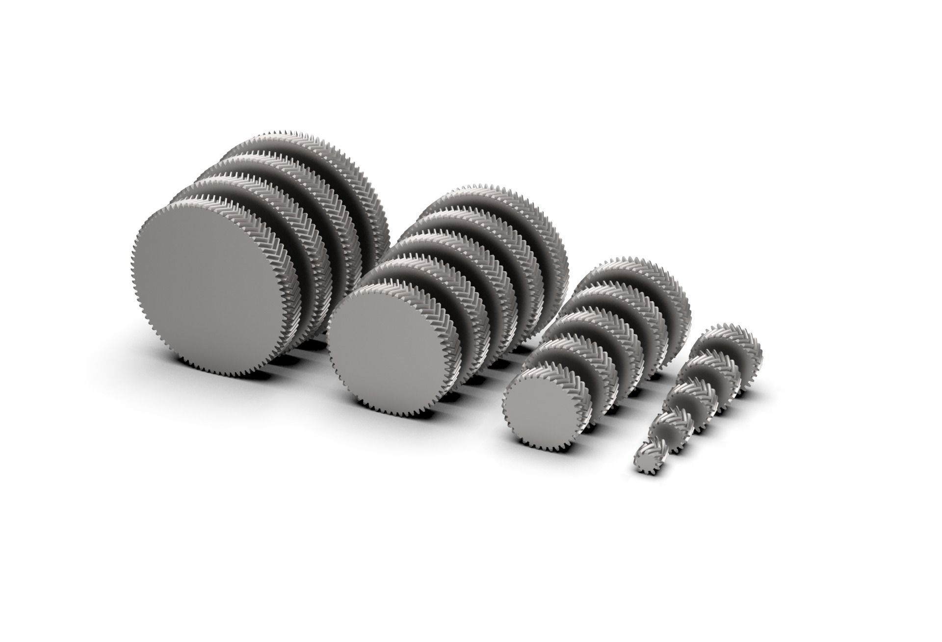 Herringbone Double Helical Gear Set 3D model 3D printable CGTrader