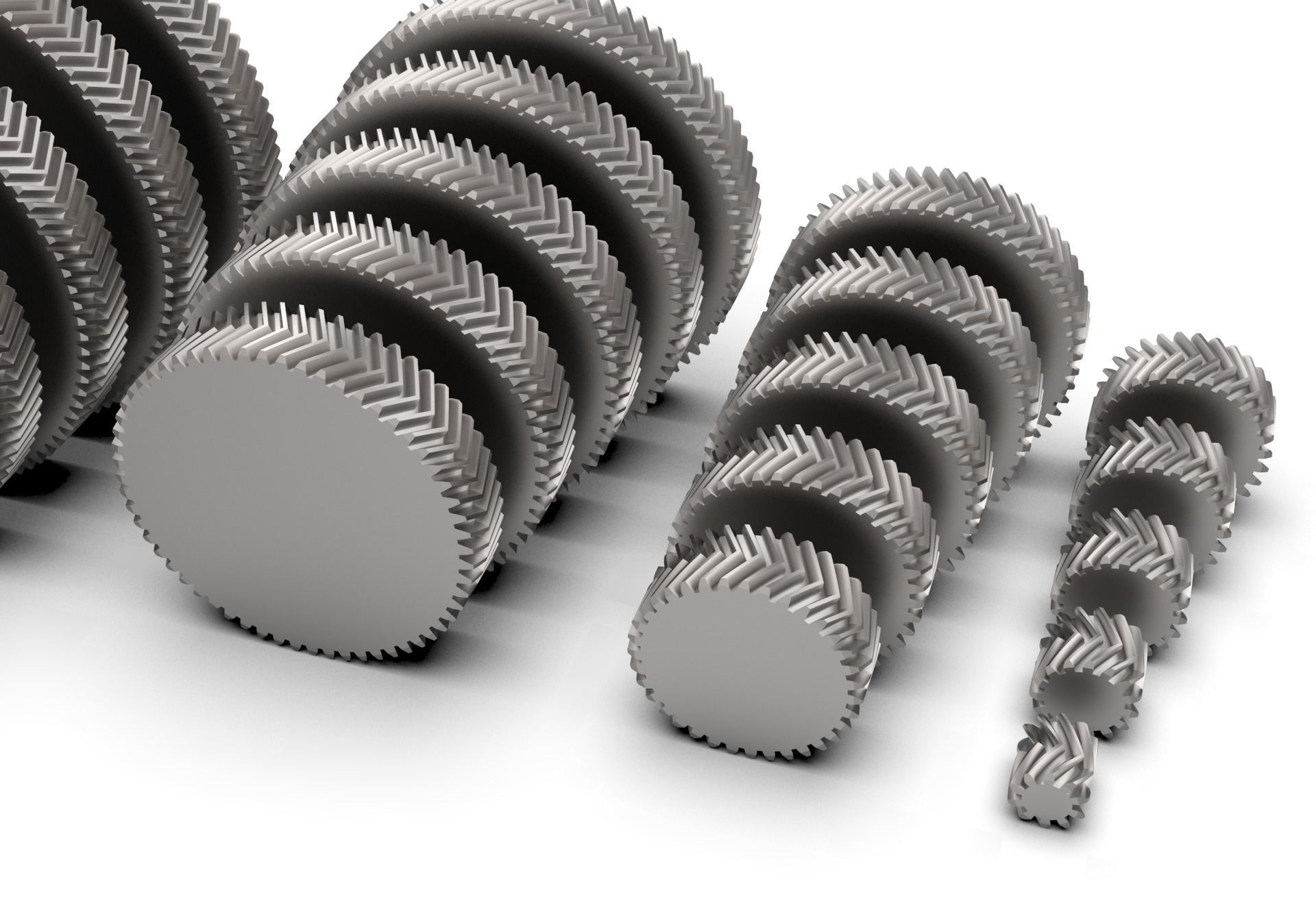Herringbone Double Helical Gear Set 3D model 3D printable CGTrader