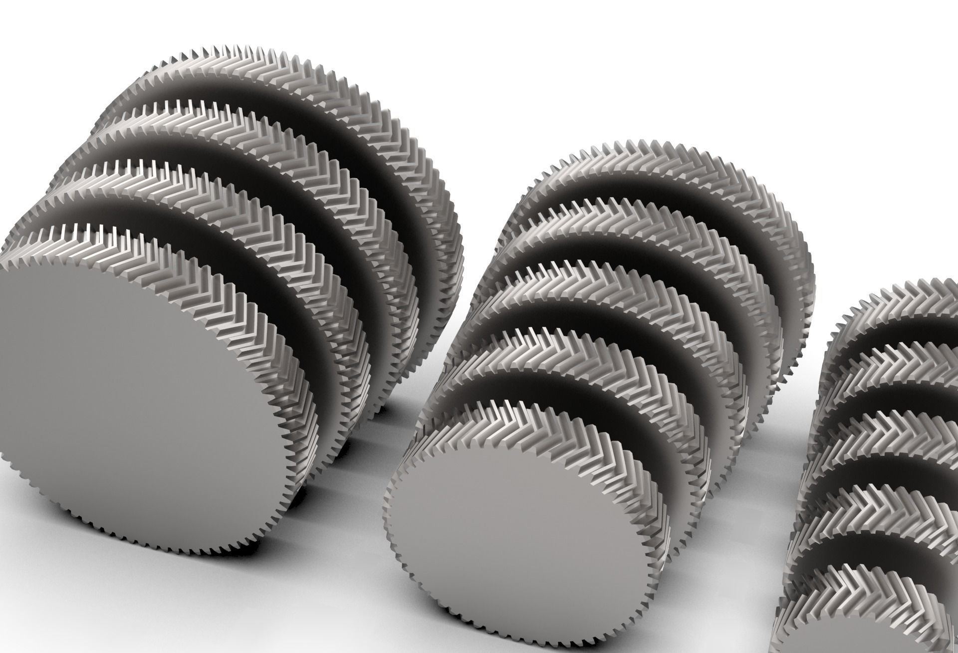 Herringbone Double Helical Gear Set 3D model 3D printable CGTrader