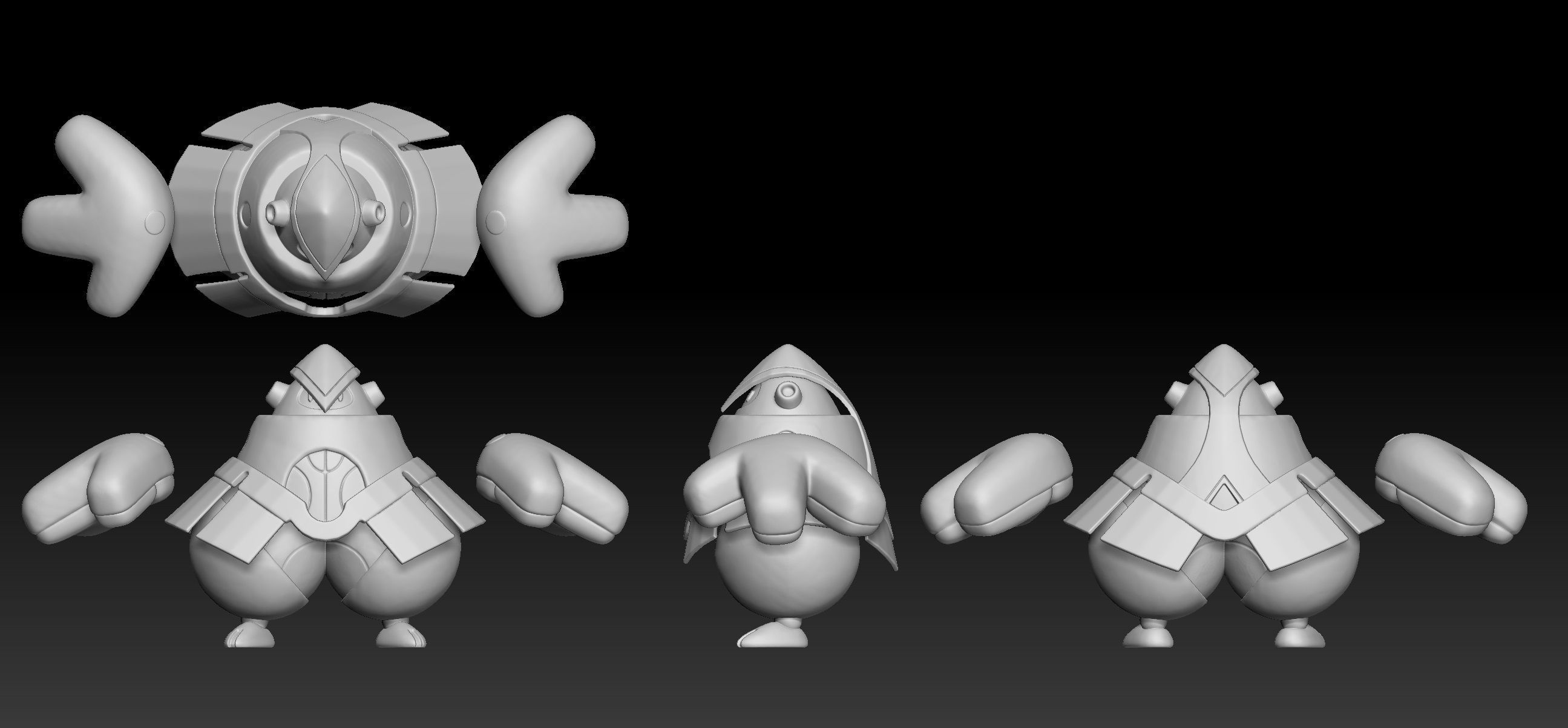 Pokemon Paradox Future Hariyama Iron Hands 3D model 3D printable CGTrader