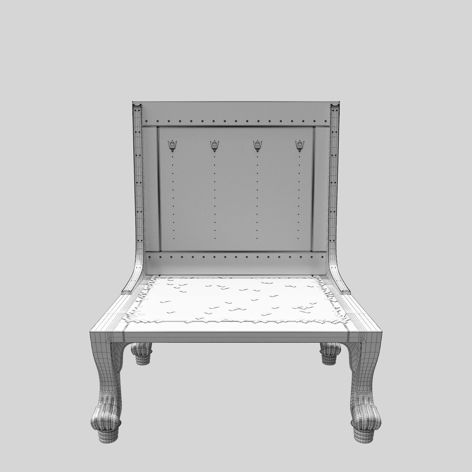 Egyptian Furniture Kit Egyptian Low Chair 3D model CGTrader