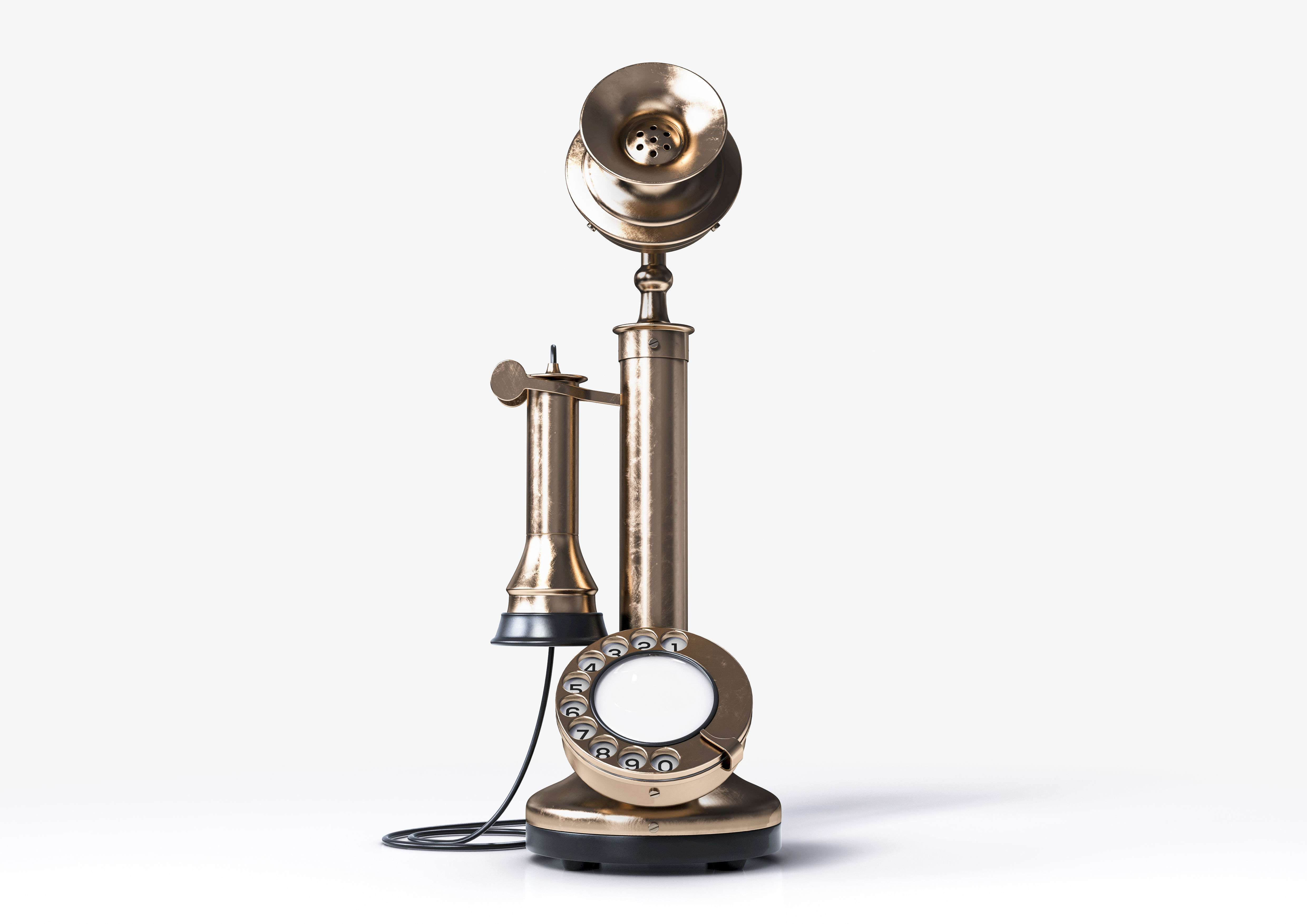 Vintage Candlestick Bell Telephone 3D model CGTrader