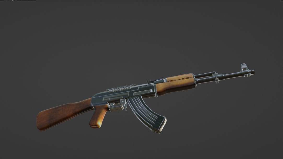 AK47 MACHINE GUN 3D model animated | CGTrader