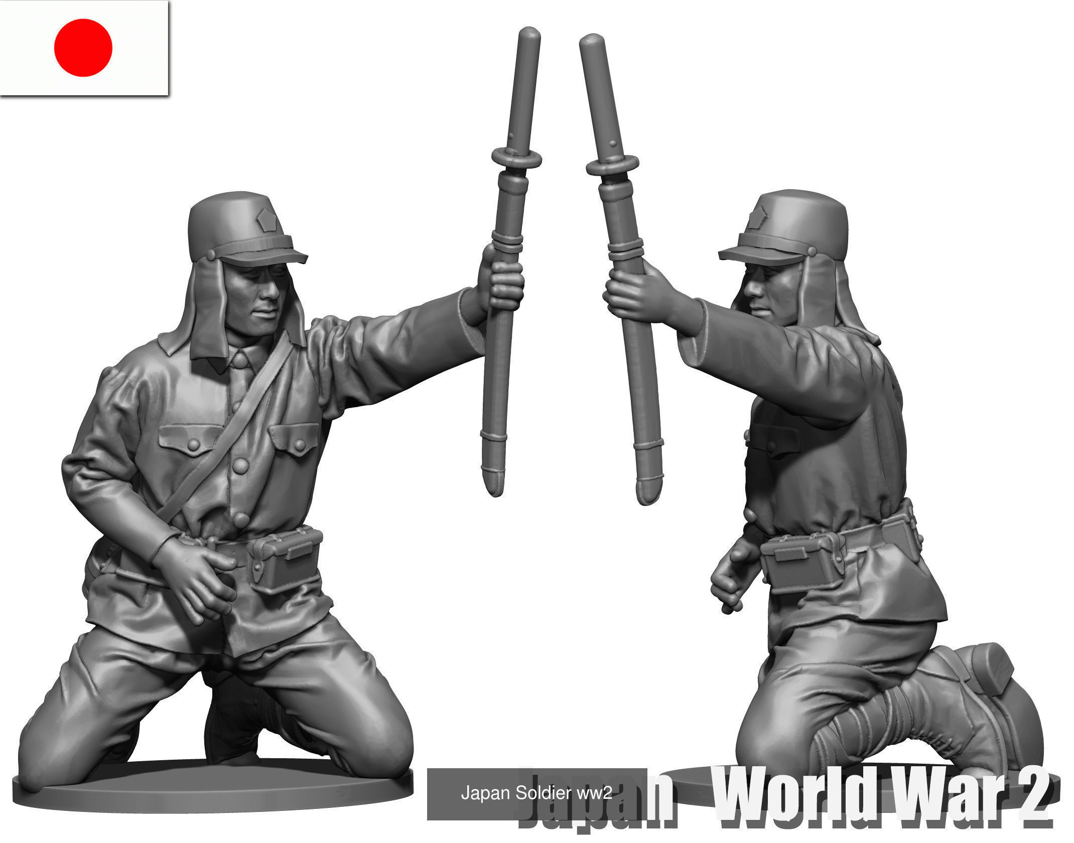 Japan collection soldiers ww2 CGTrader