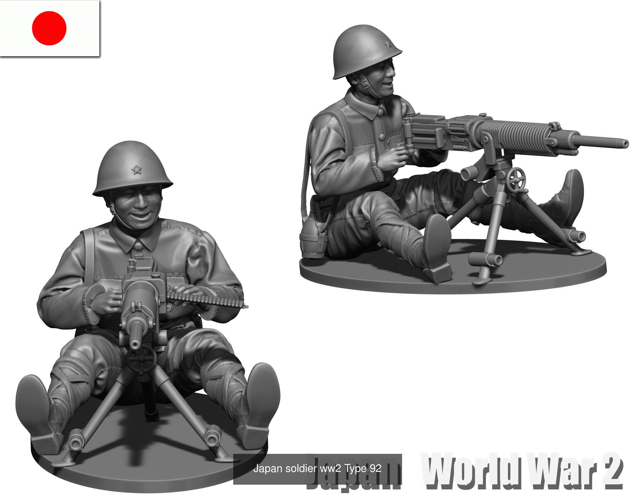 Japan collection soldiers ww2 CGTrader