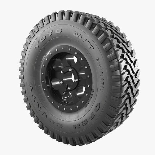 OffRoad Tire and Rim 3D model CGTrader