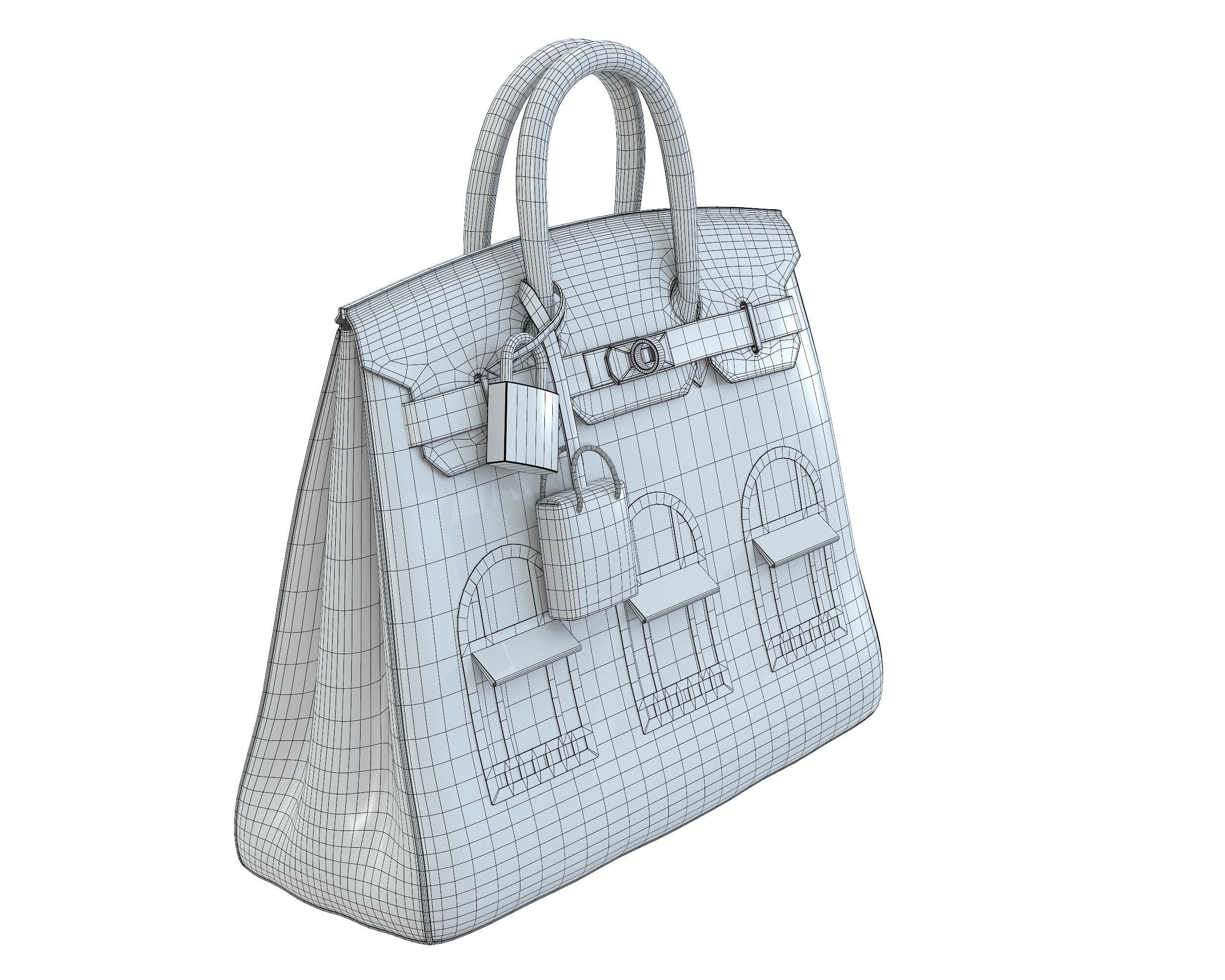 3D model Hermes Birkin Faubourg Bag Cream VR / AR / low-poly | CGTrader