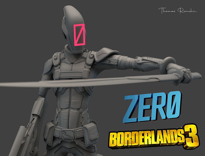 Borderlands 3 Zer0 with cut and keying by Thomas Ronchi 3D model 3D