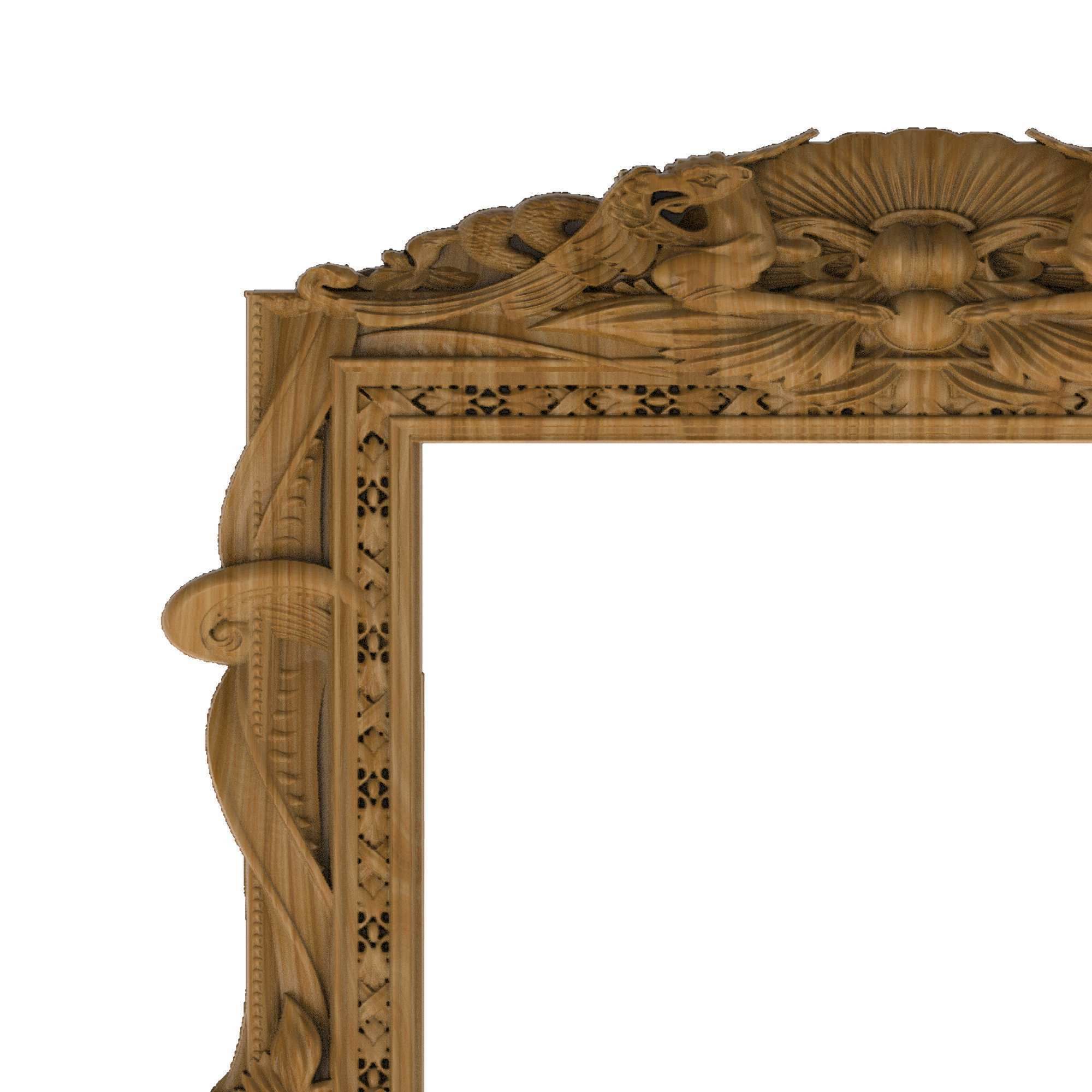 Carved picture frame STL 3D model CGTrader