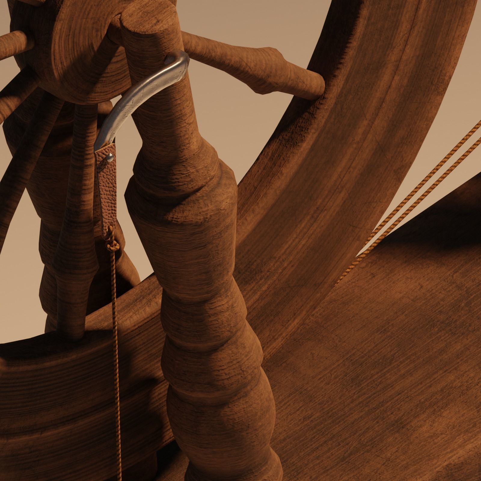 Spinning Wheel Animated 3D model animated rigged CGTrader
