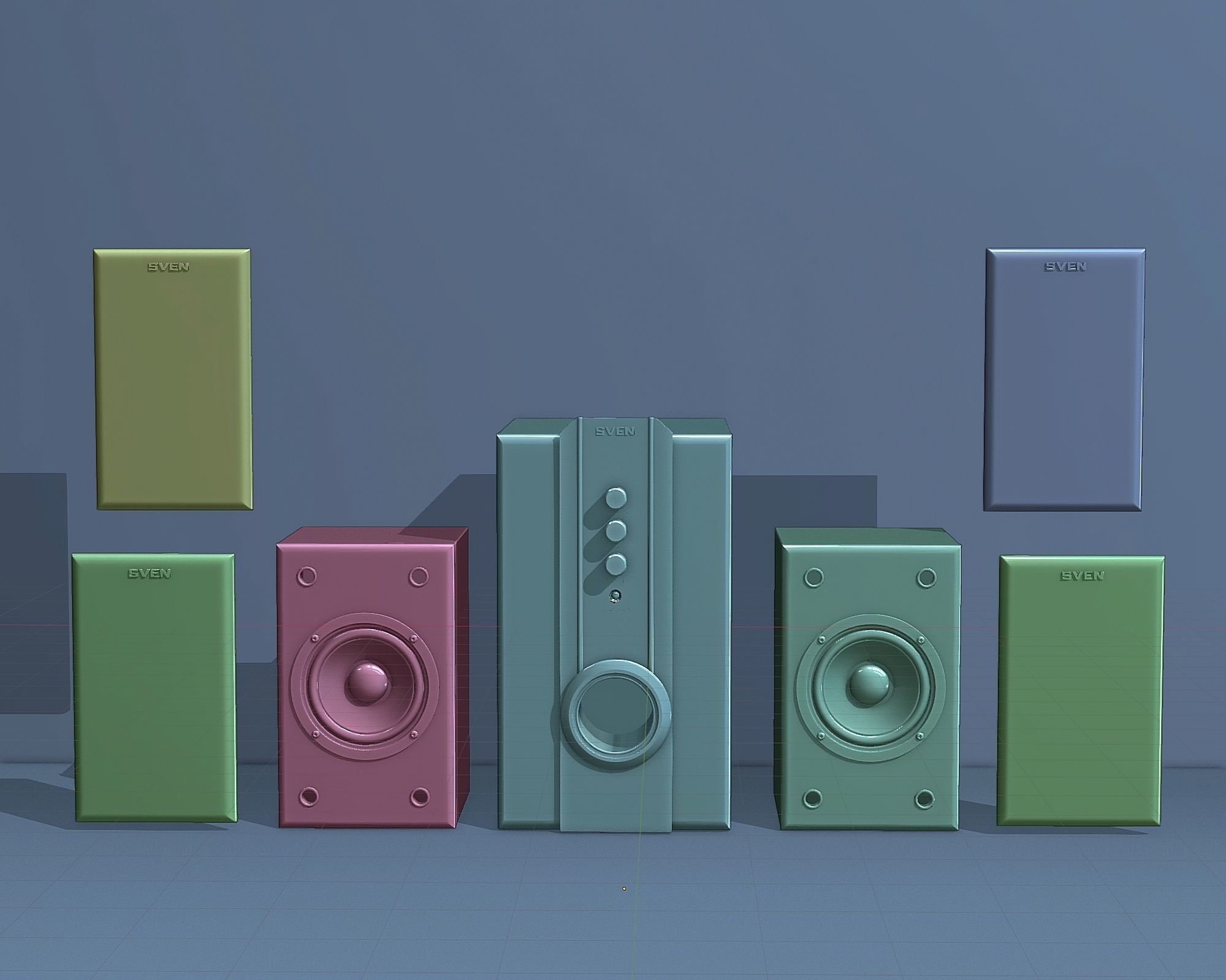 Active speaker system for PC 3D model CGTrader