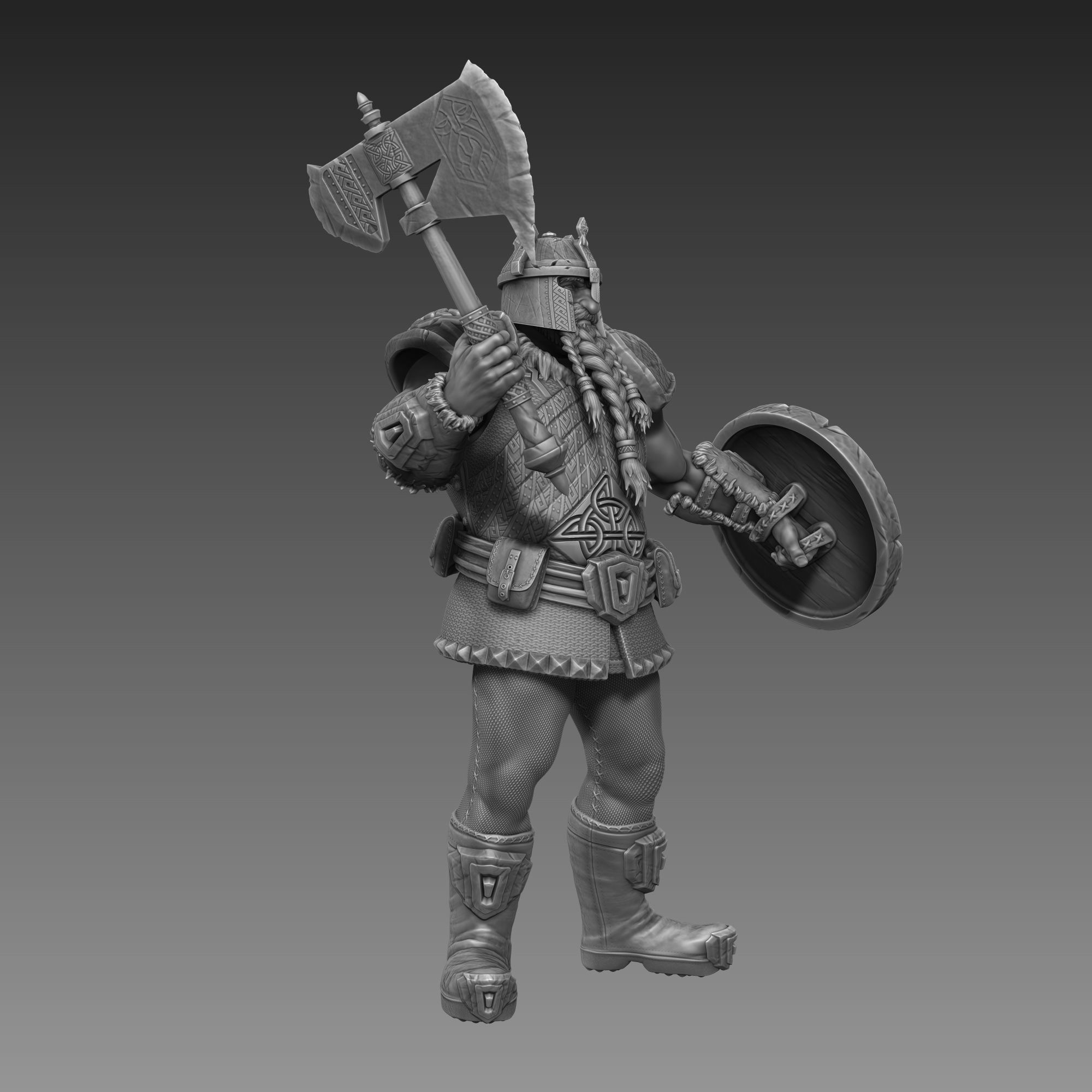 Dwarf Warrior 3D Print Ready 3D model 3D printable | CGTrader