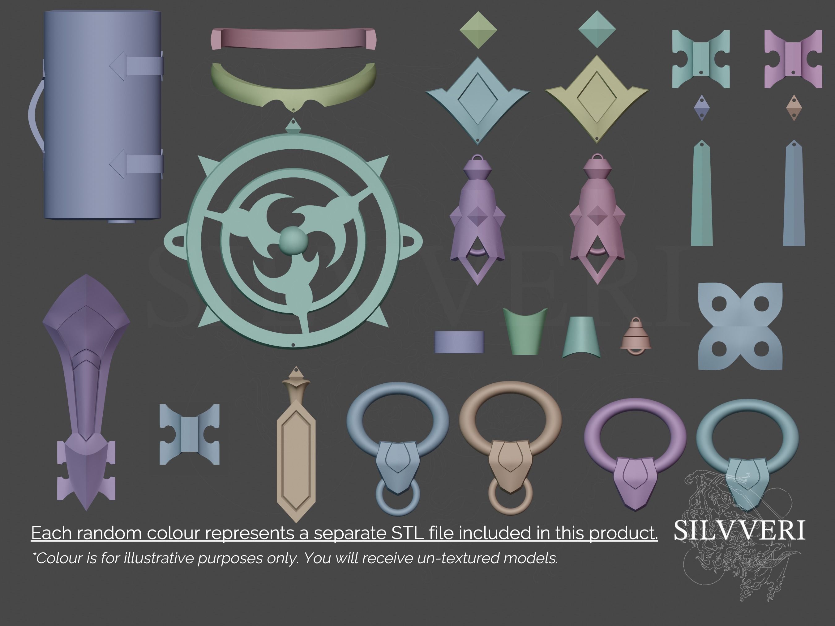 Scaramouche Accessories Genshin Impact 3D Print Cosplay 3D model 3D