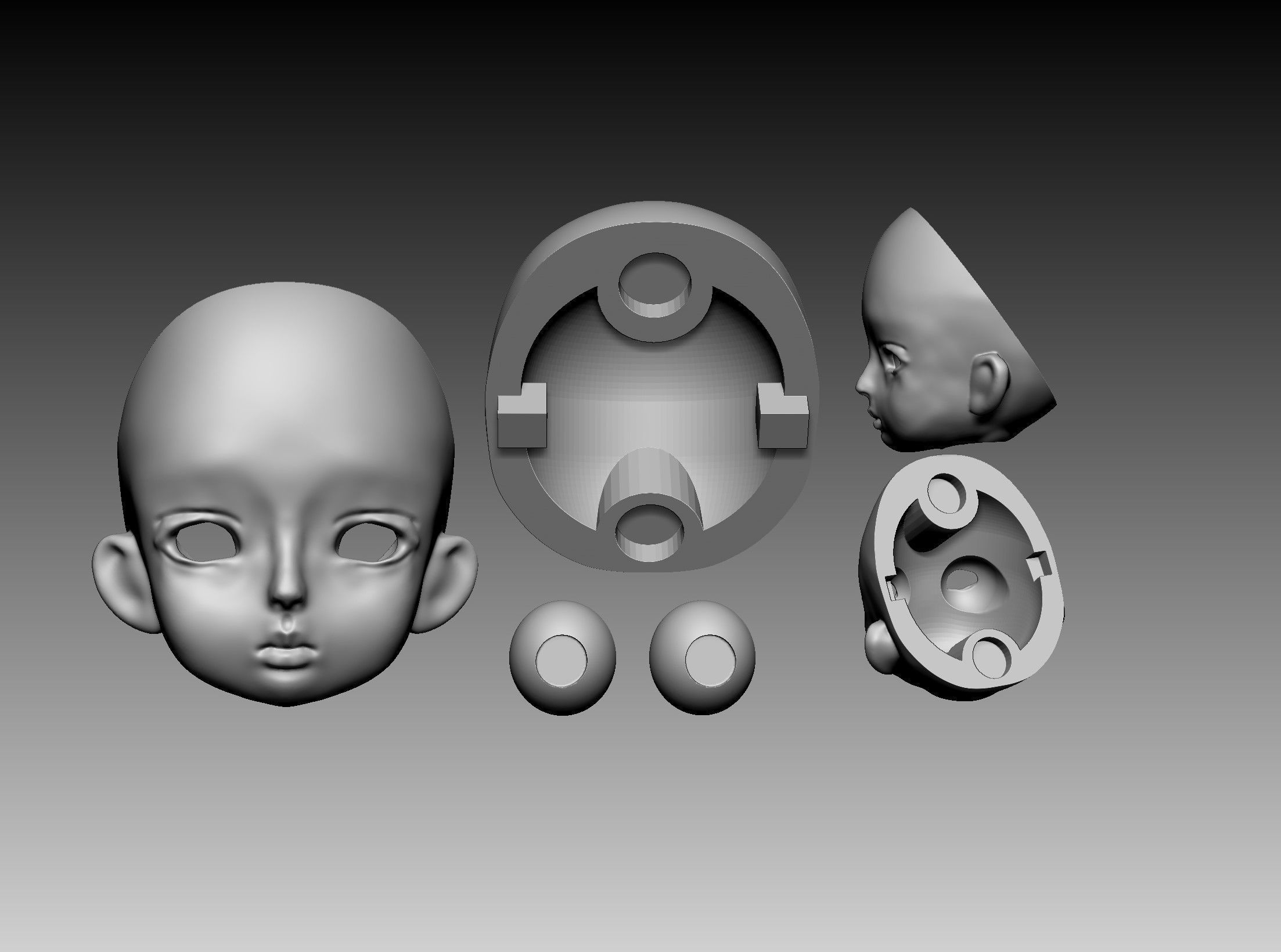 BJD ball jointed doll stl 3D model 3D printable CGTrader