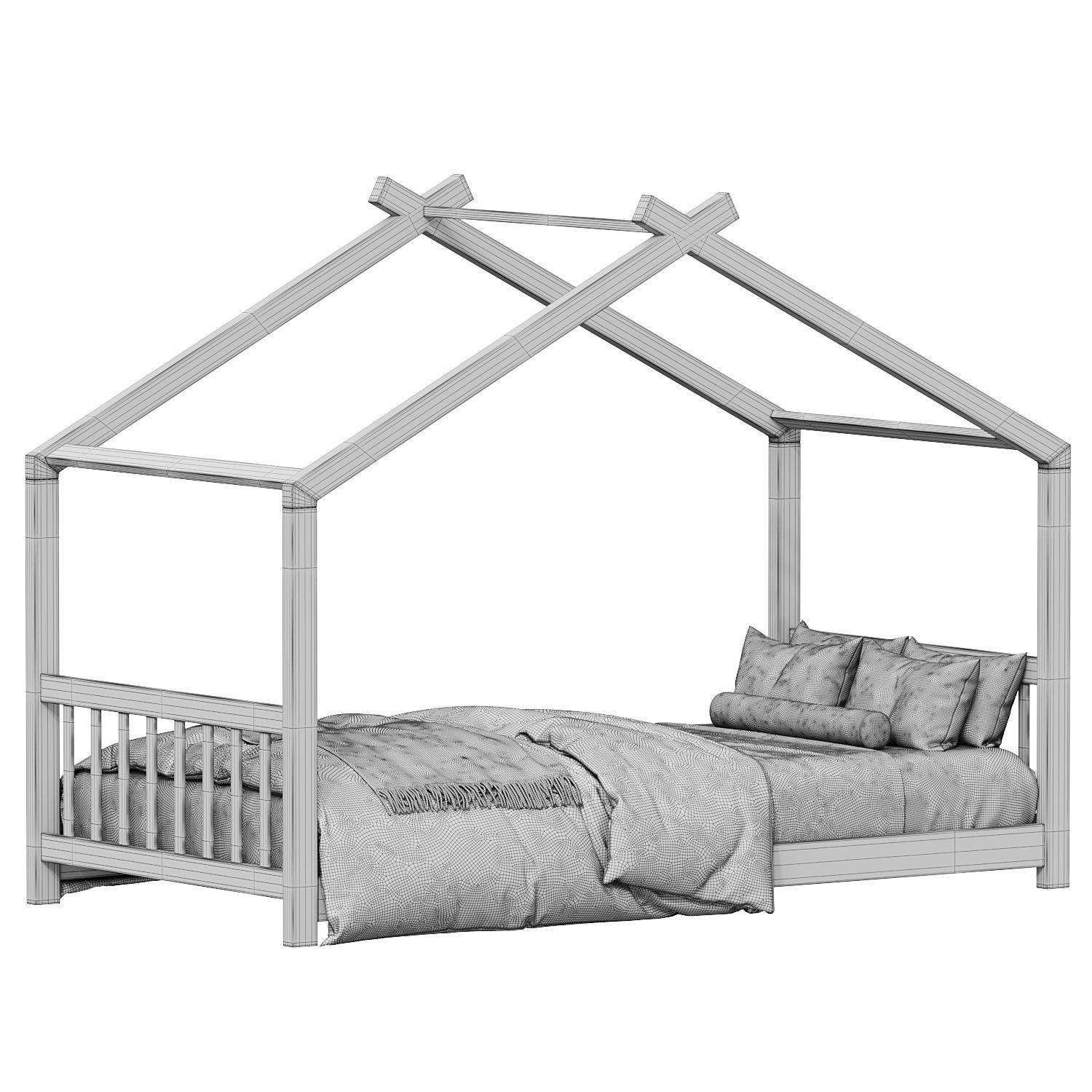 Clarkston Twin Solid Wood Canopy Bed free 3D model CGTrader