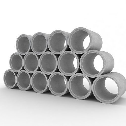 Concrete Pipes Stack 3D model CGTrader