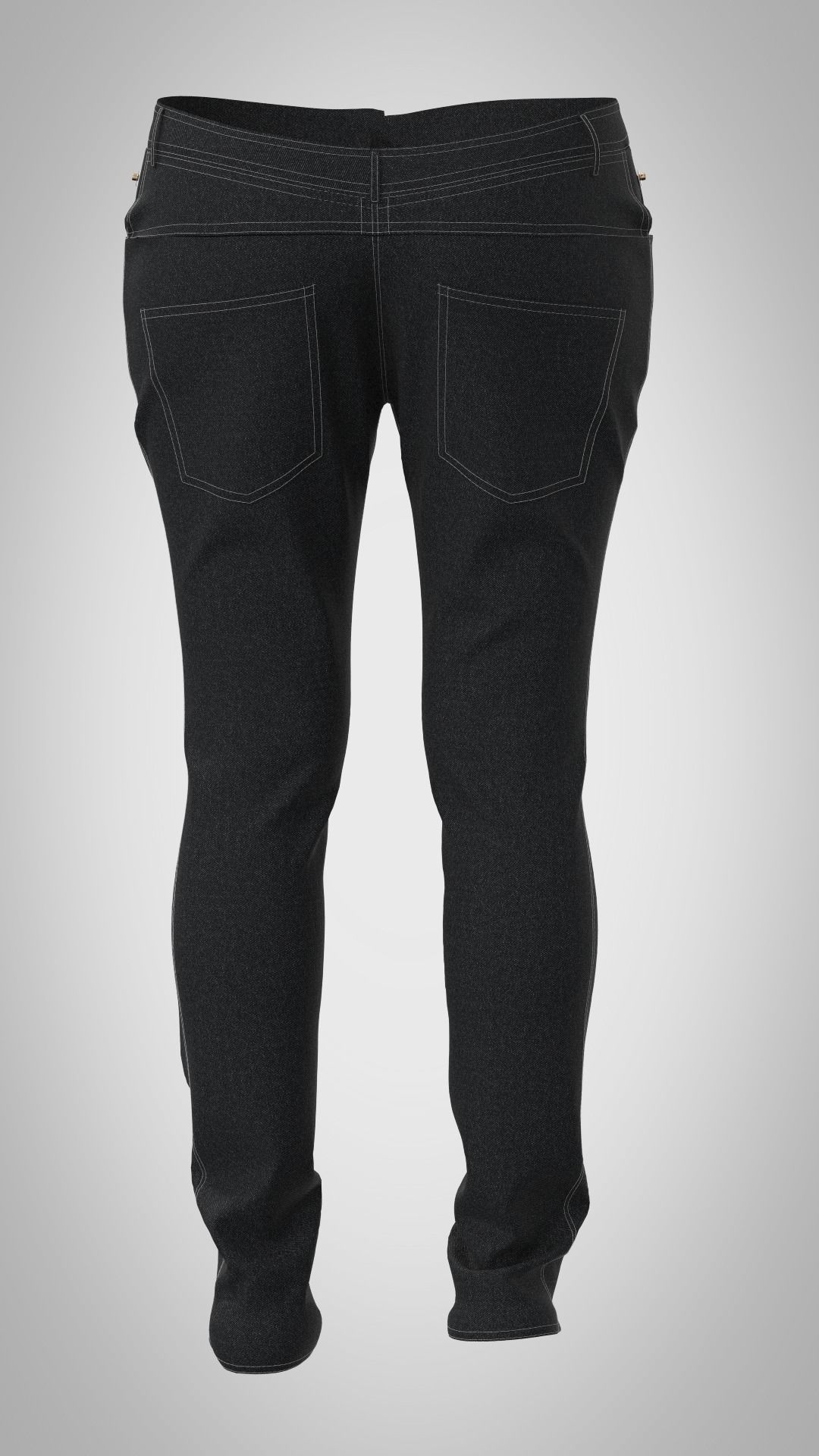 v shaped back yoke jeans for female 3D model CGTrader