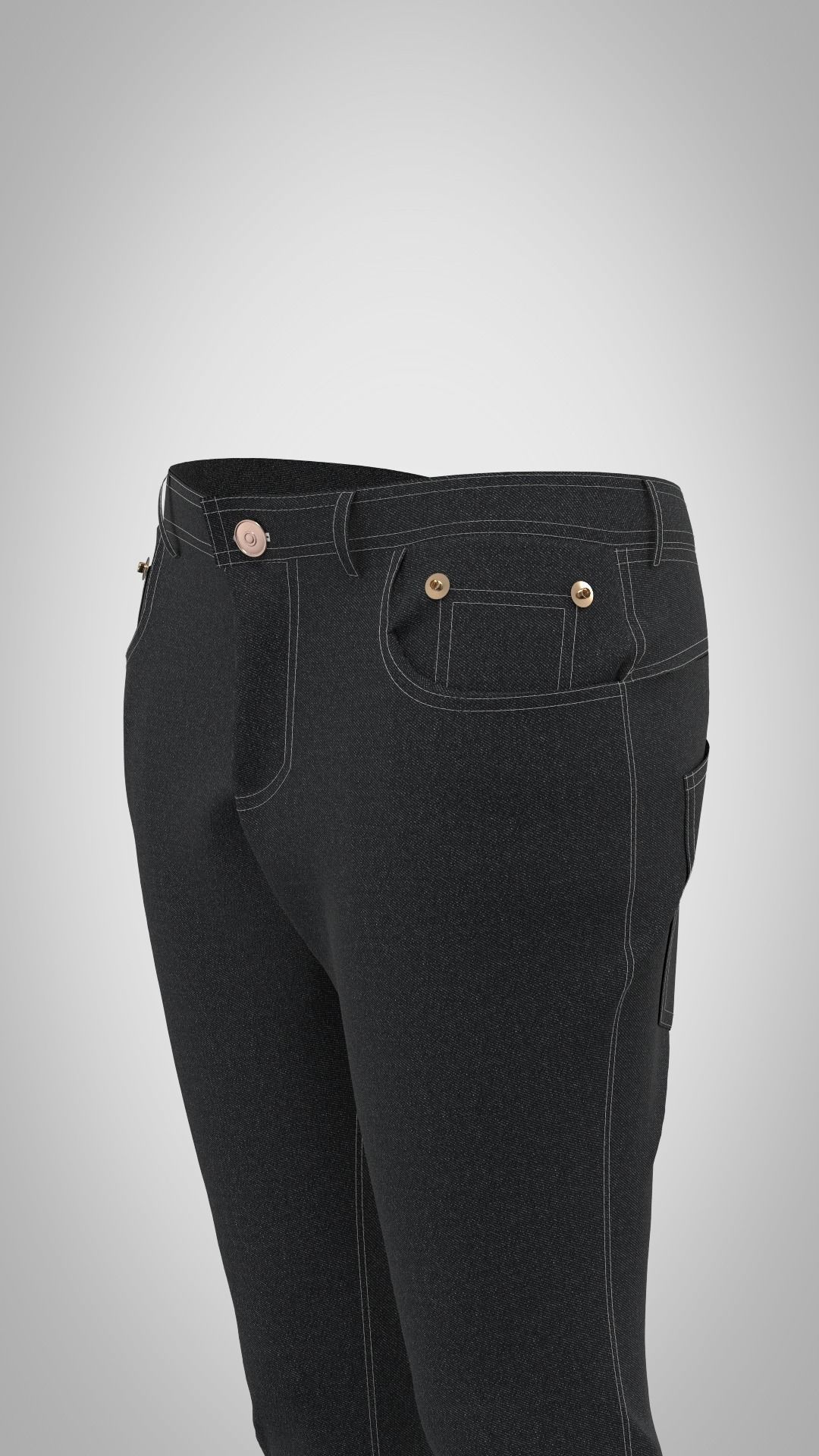 v shaped back yoke jeans for female 3D model CGTrader