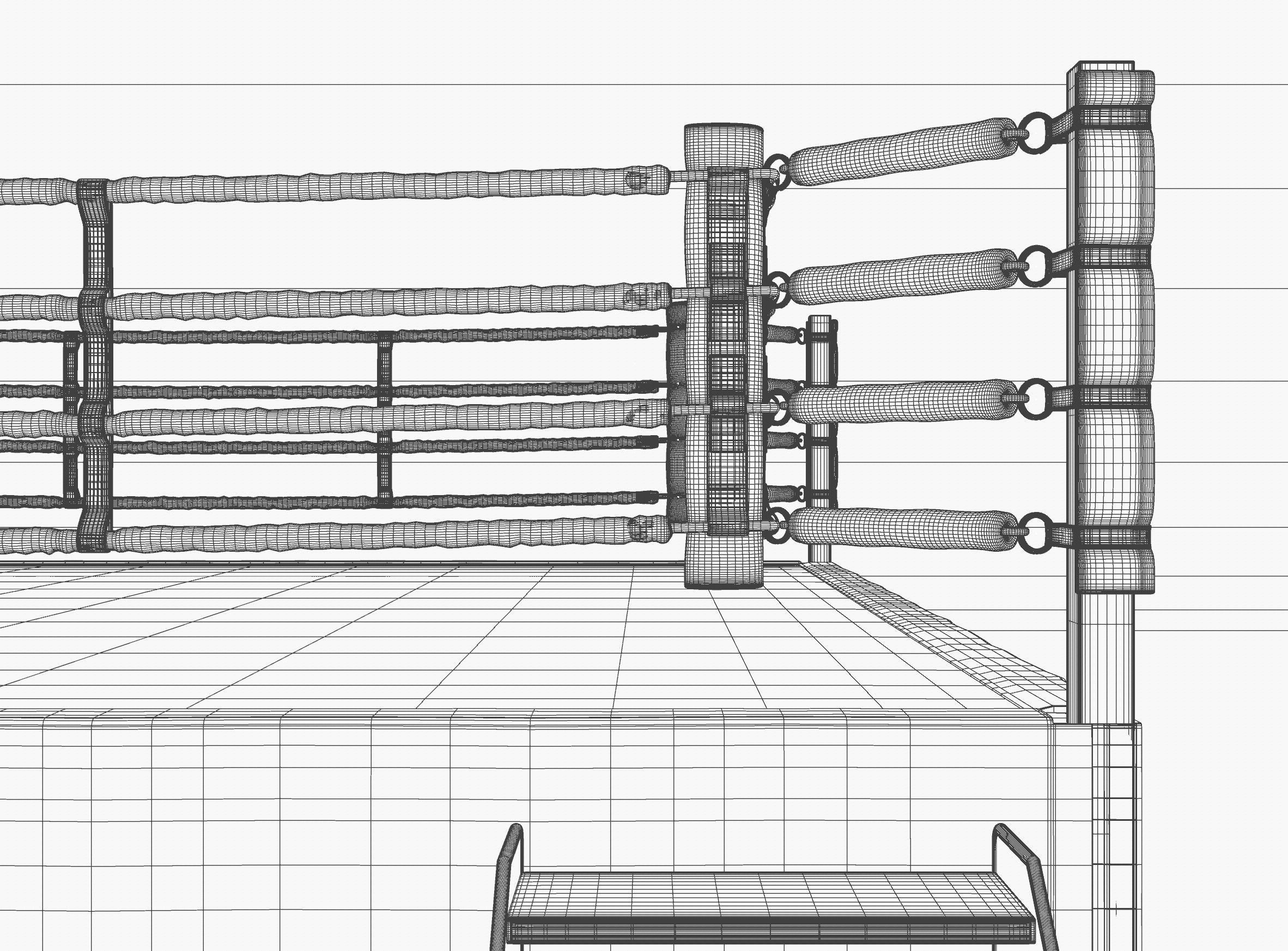 Boxing Ring REGULATION SIZE 3D model CGTrader