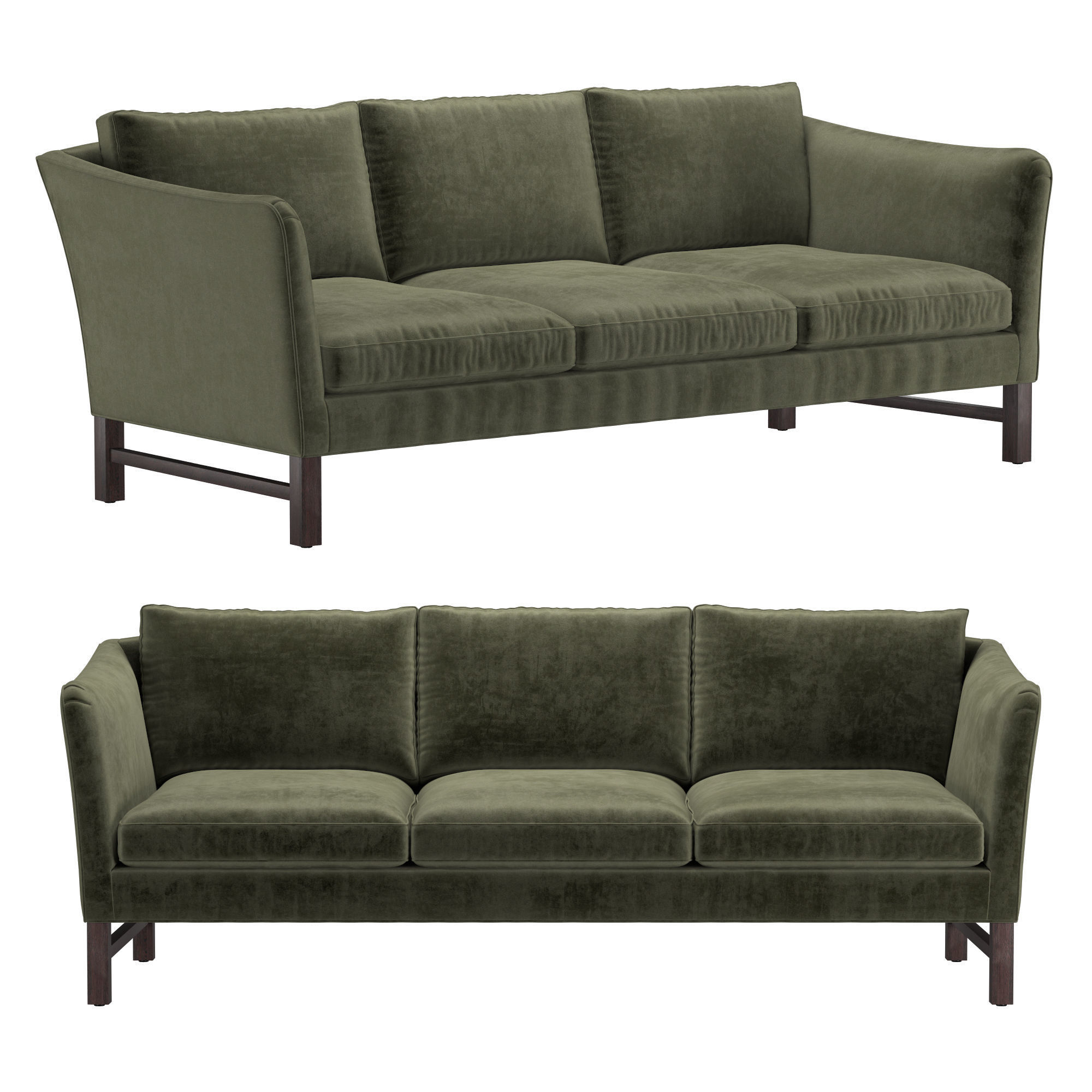 Classic High Arm Sofa 3D model CGTrader