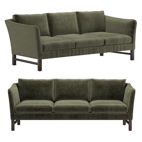 Classic High Arm Sofa 3D model CGTrader
