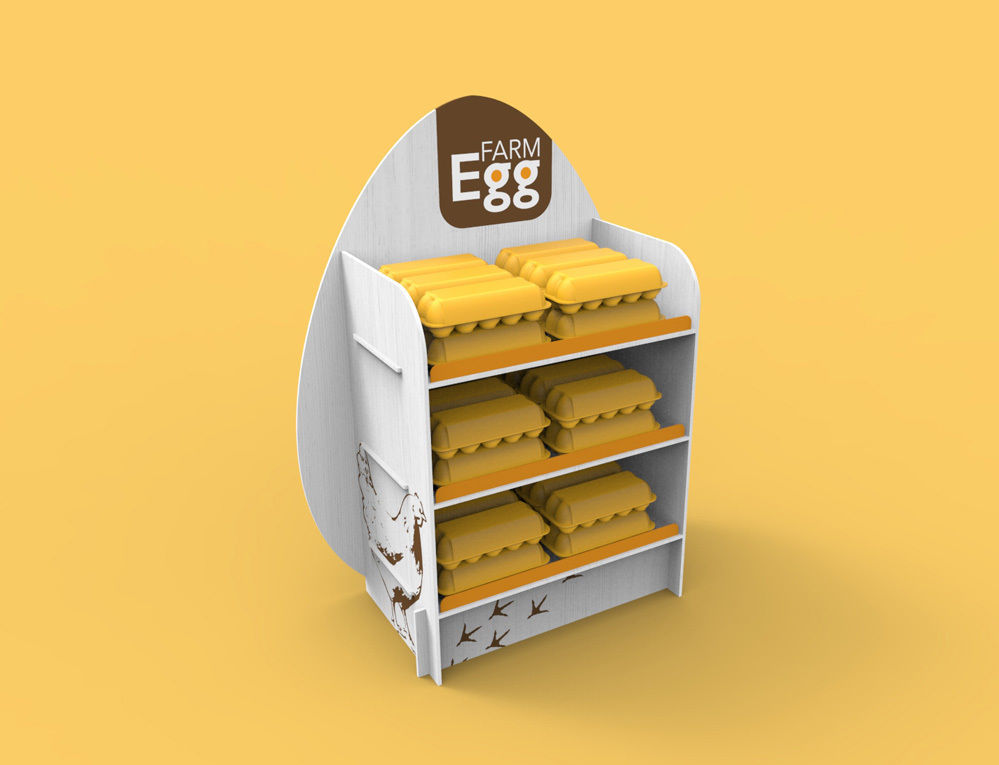 Egg Display Rack POS Wooden Eggs package Display Stand Shelf for drawpiece 3D model ...