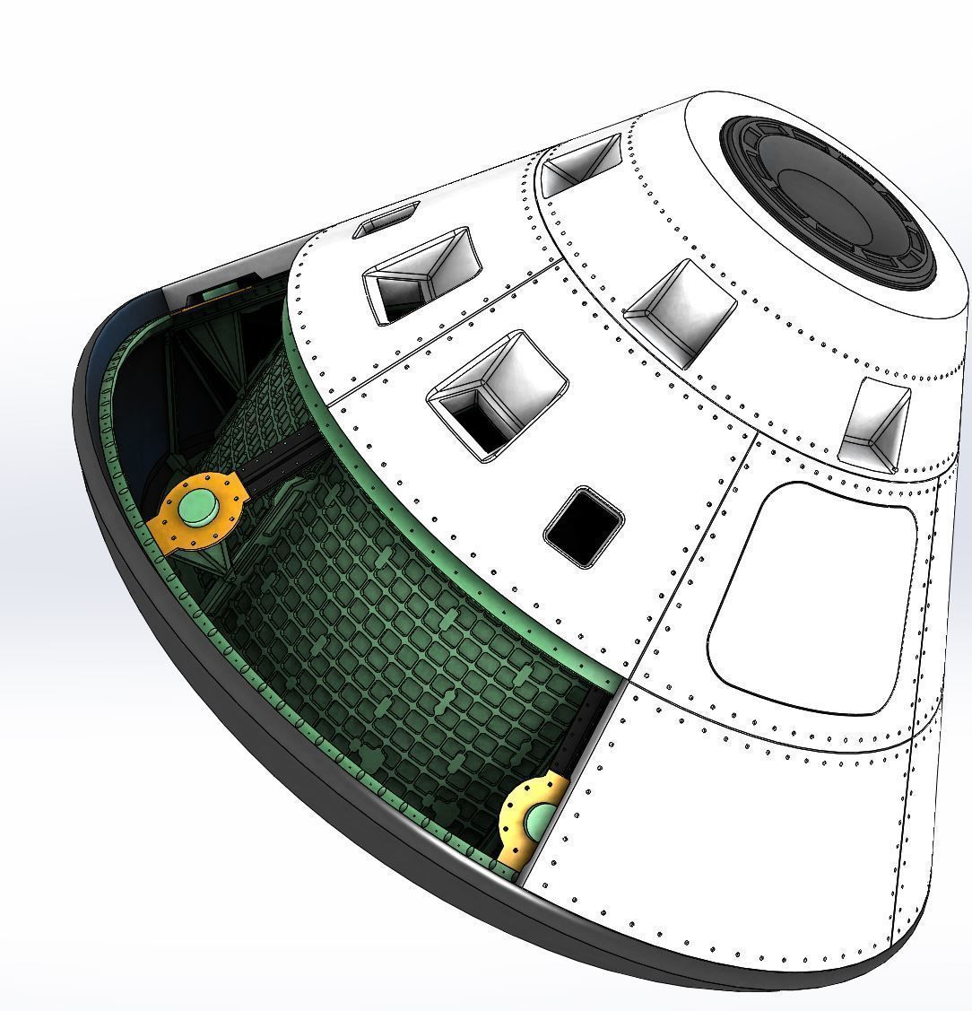 NASA Orion - Artemis Crew Capsule Structure - 17 Detailed Parts 3D