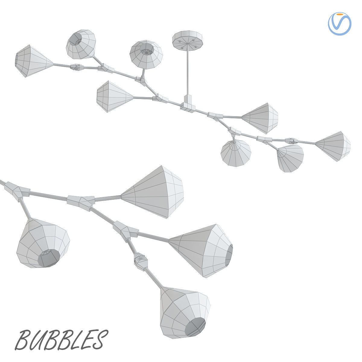 Modern branching bubbles 3D model | CGTrader