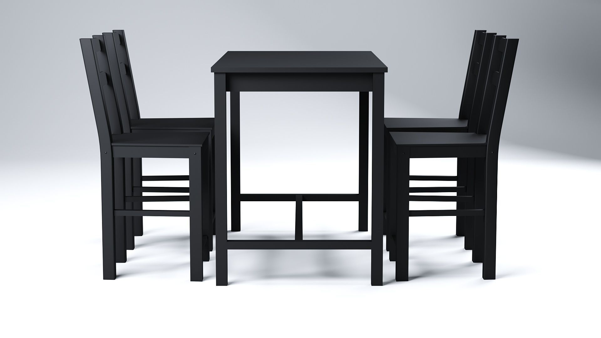 Ikea Bar table and 4 bar stools 3D model CGTrader