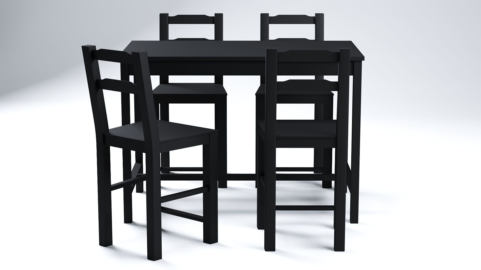 Ikea Bar table and 4 bar stools 3D model CGTrader