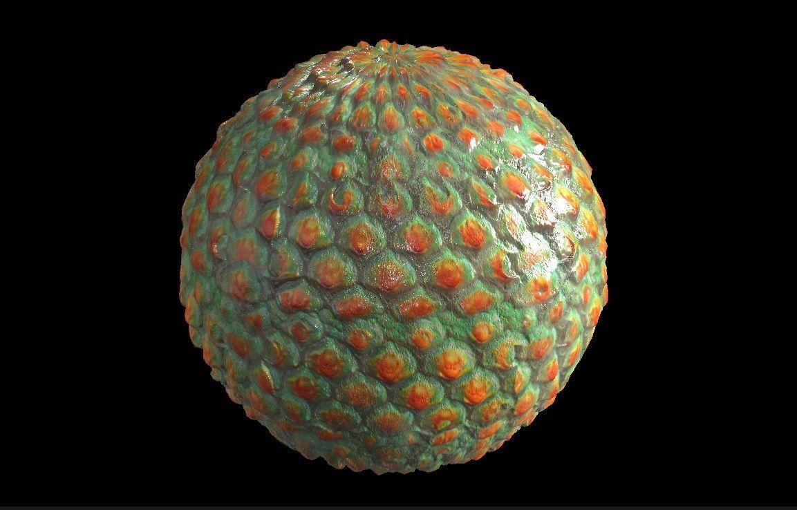 Texture PBR Skin Creature Alien Seamless Material SBSAR 4k Texture 64 ...