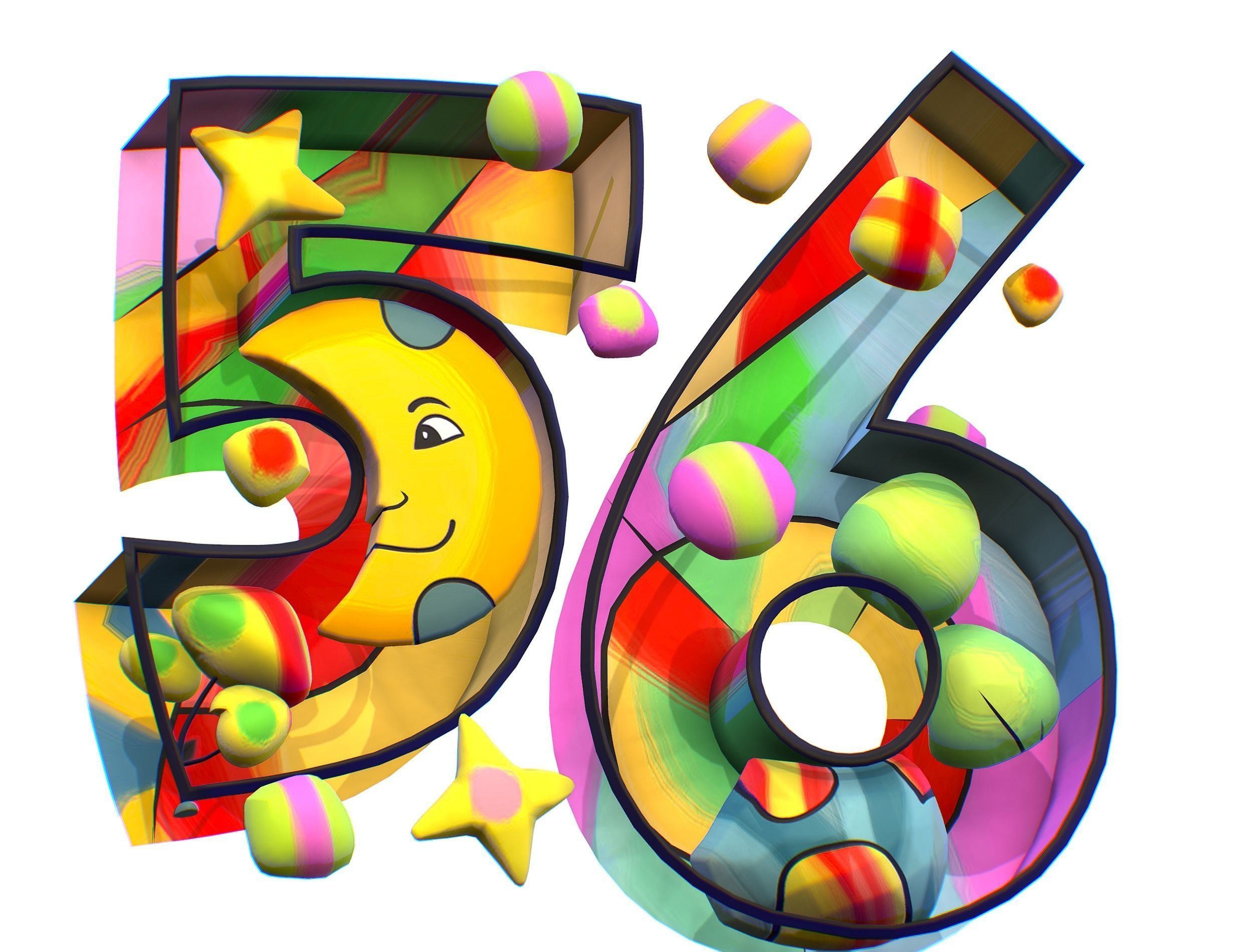 3D Model Cartoon 3D Illustration Number 5 6 Space VR AR Low poly 3d-model-cartoon-3d-illustration-number-5-6-space-vr-ar-low-poly
