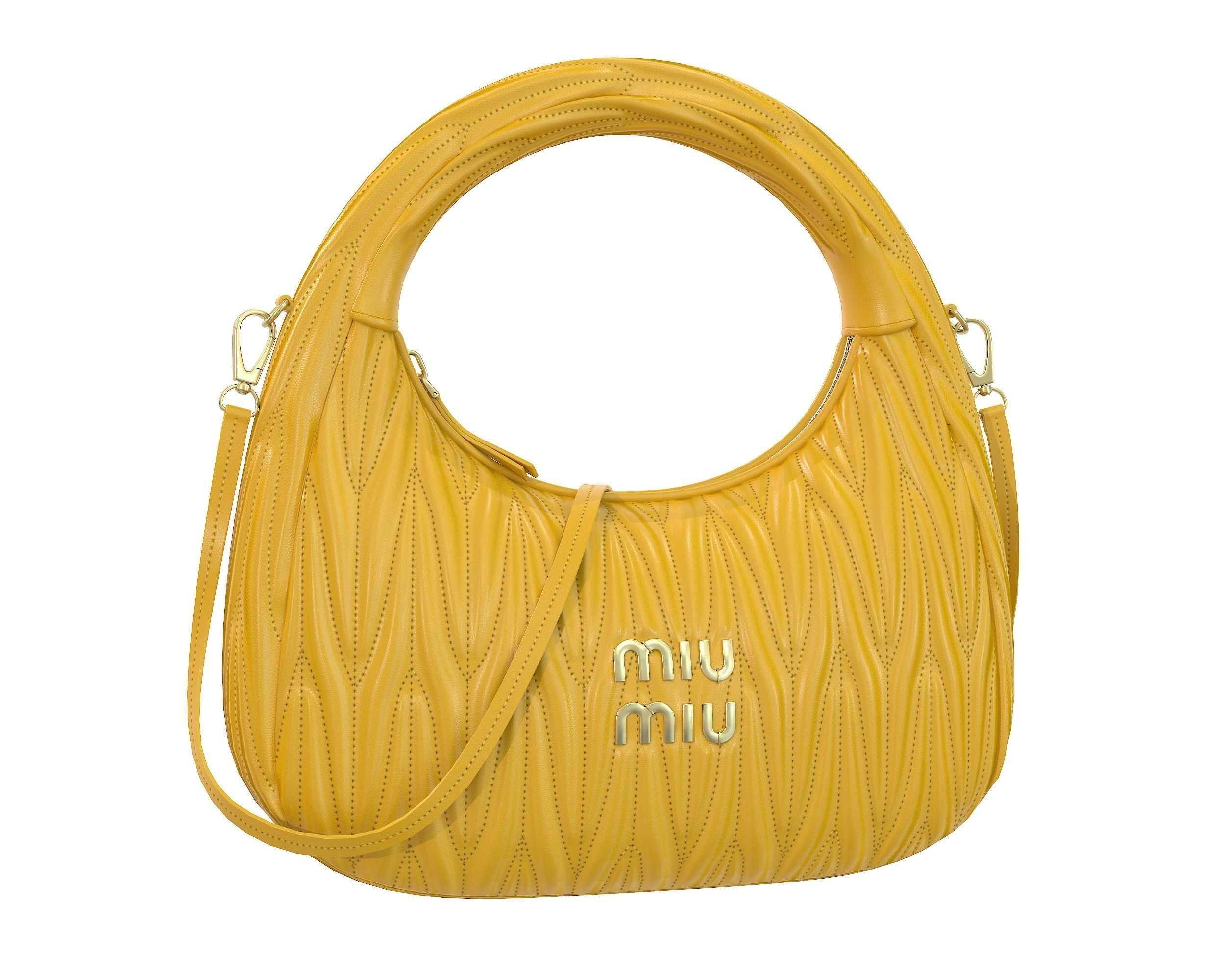 miuwander hobo 23 silver metalic matelasse leather