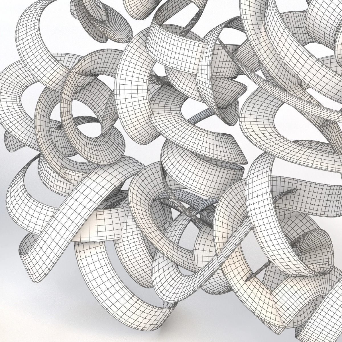 Ribbon Wall Sculpture 3D model | CGTrader