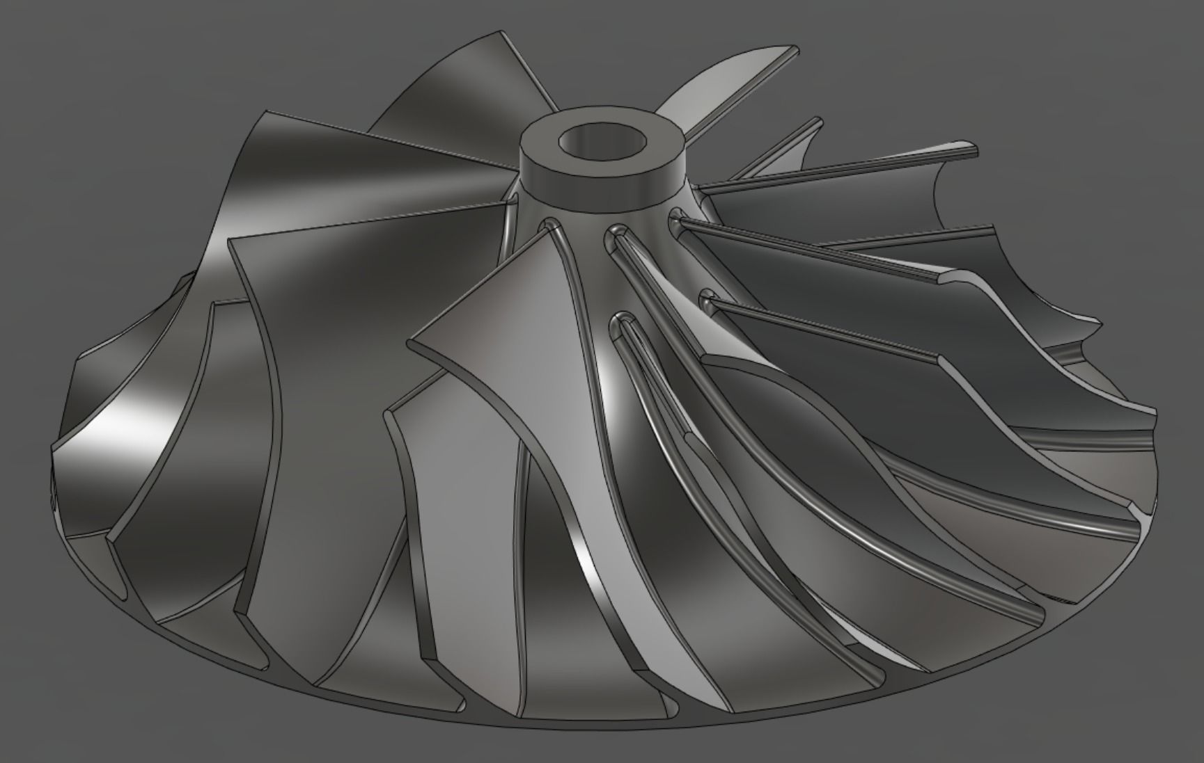 Turbocharger Impeller 100mm 3D Print 3D model 3D printable CGTrader
