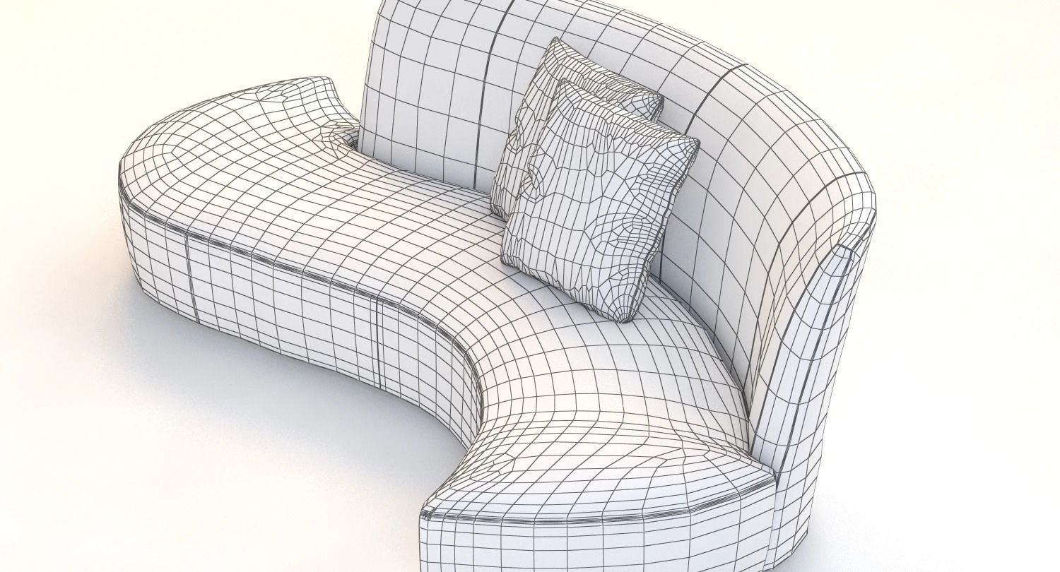 Vladimir Kagan Bilbao Curved Sculptural Sofa 3D model CGTrader