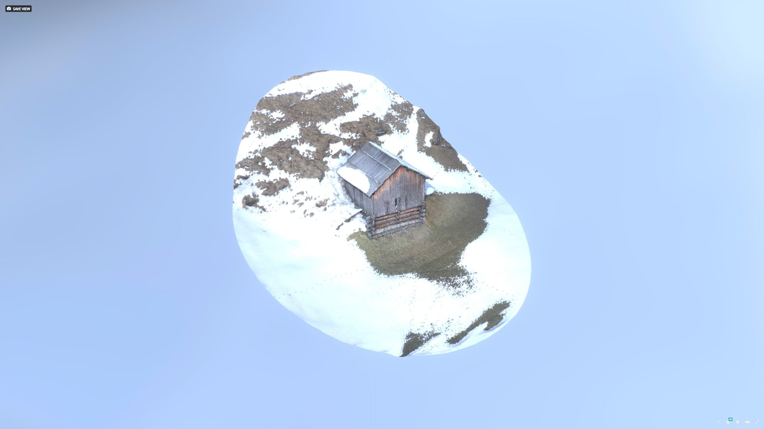 Snow covered wood cabin on the mountain scan 3D model | CGTrader