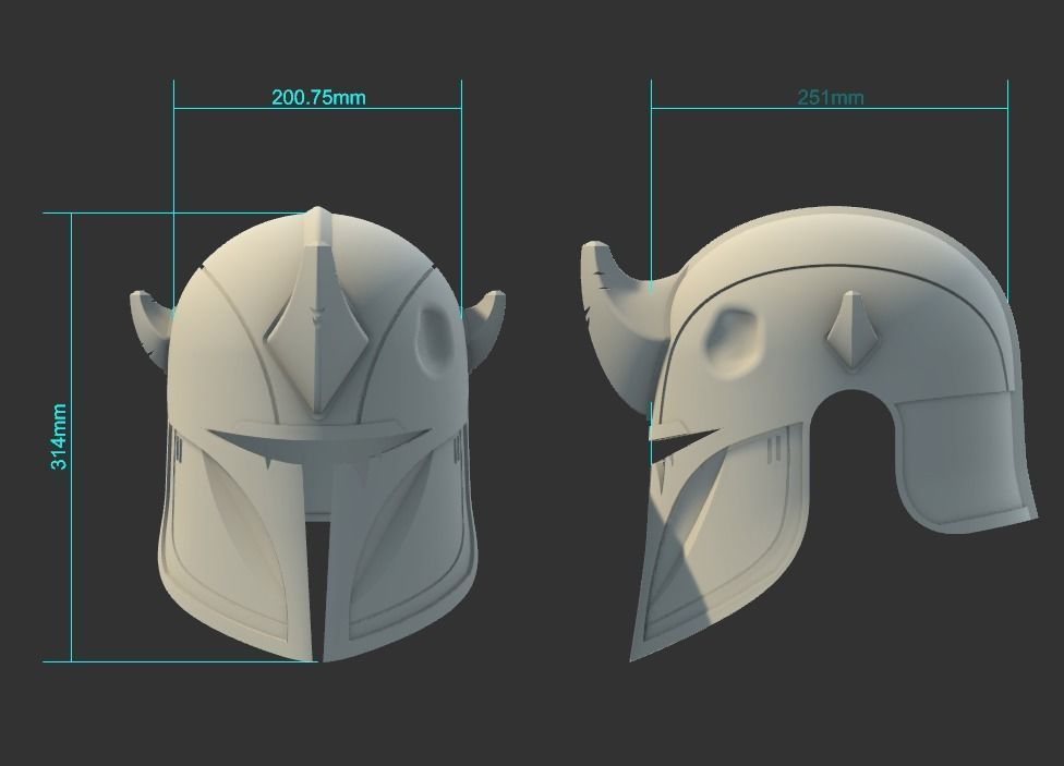 Horned Mandalorian Helmet 3D model 3D printable CGTrader