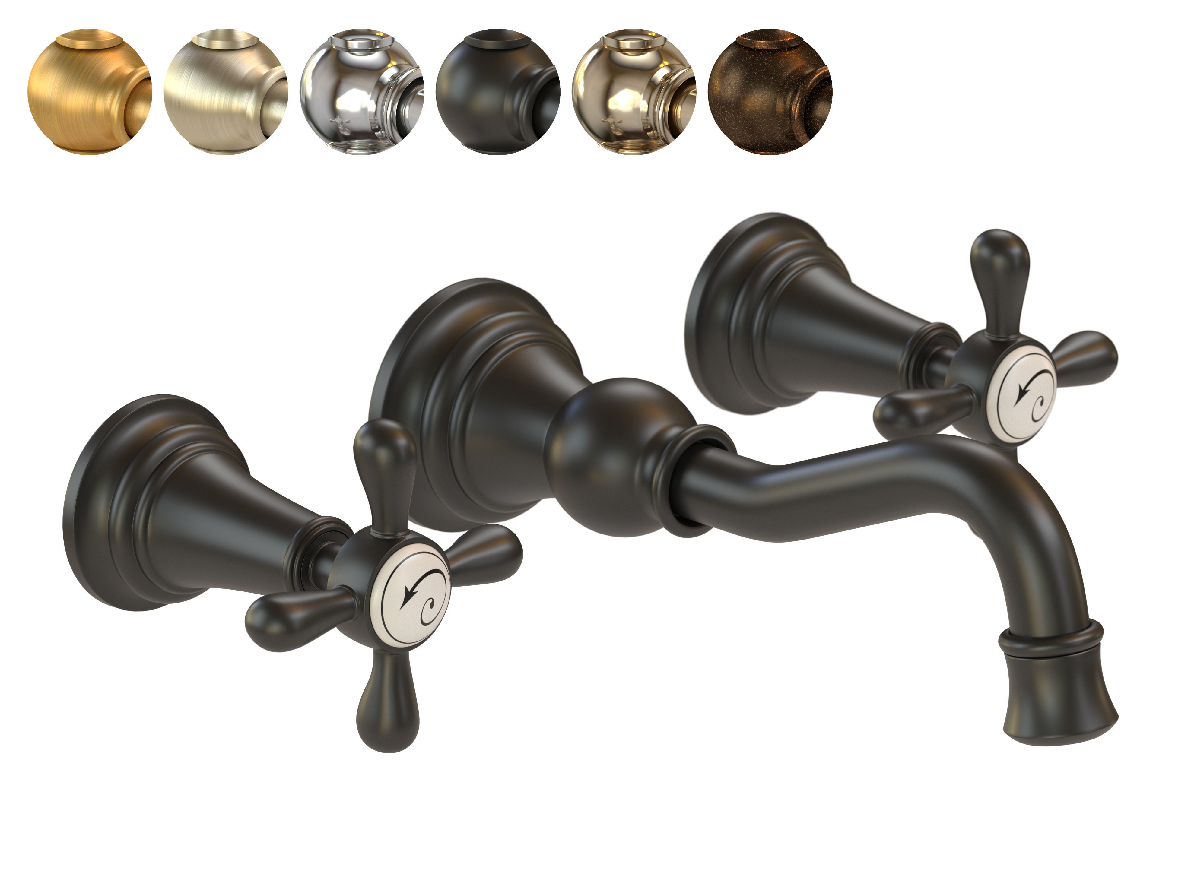 Moen Weymouth GPM Wall Mounted Widespread Bathroom Faucet 3D model ...