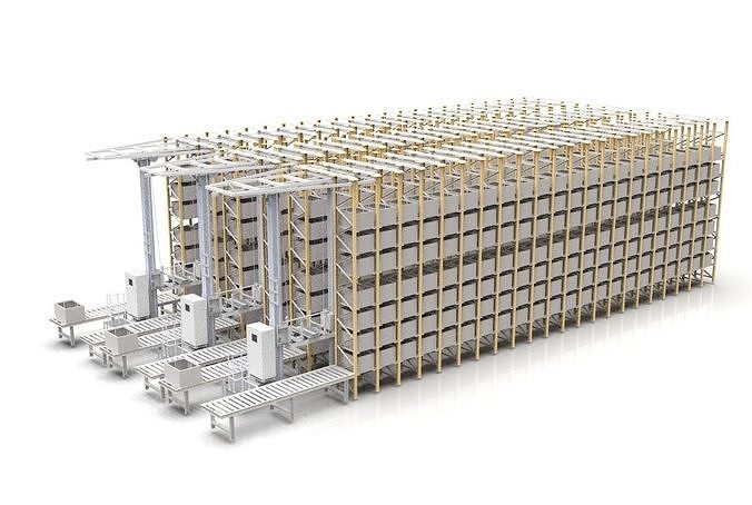 3D Design of Automated Storage and Retrieval System 3D model | CGTrader