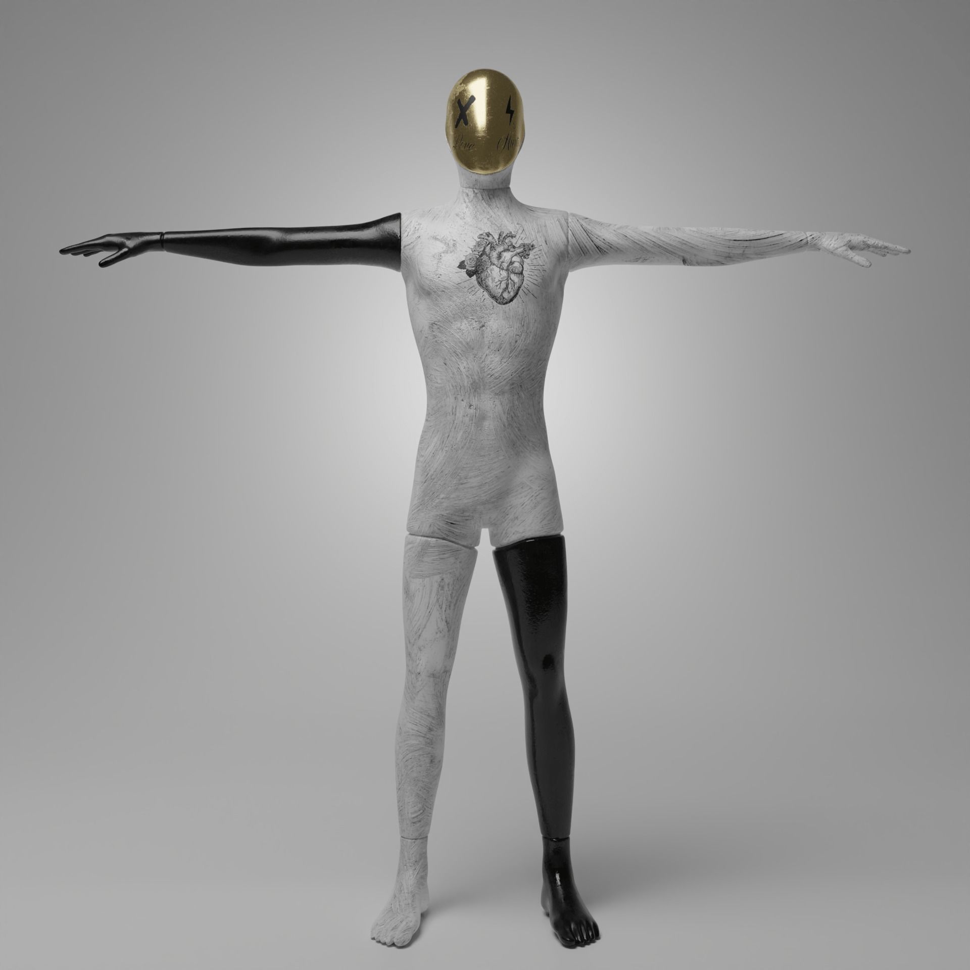 Mannequin Male character custom 3D model rigged CGTrader