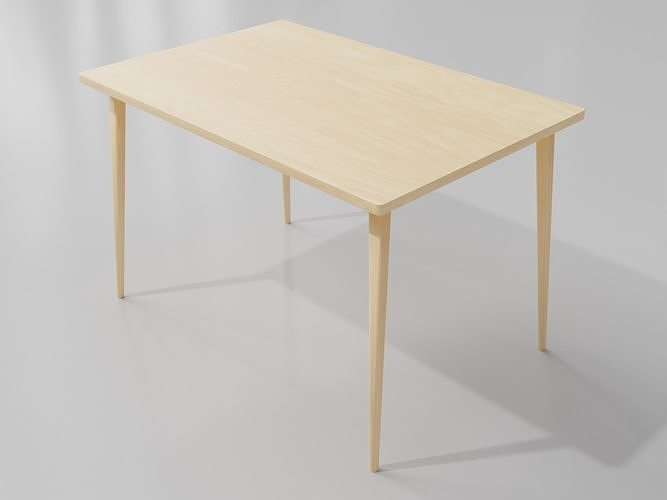 3D model Simple wooden dining table VR / AR / low-poly | CGTrader