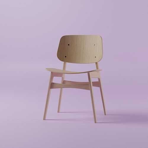 Wooden Chair based of a model of Fredericia Furniture Brand 3D model