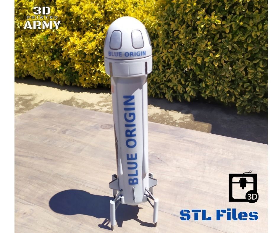 Blue Origin New Shepard Rocket STL files for 3D printing 3D model 3D