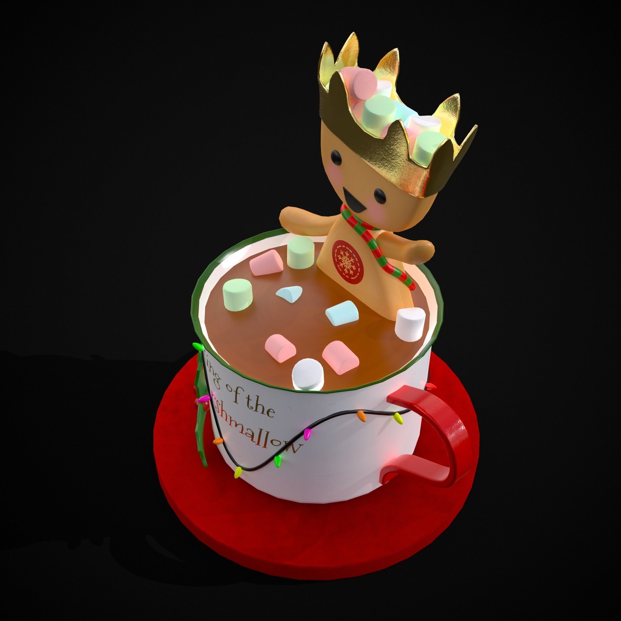 3D model Marshmallow King Hot Chocolate VR / AR / lowpoly CGTrader