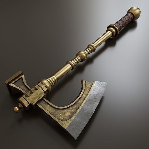 3D model Low poly fantasy battle axe VR / AR / lowpoly CGTrader