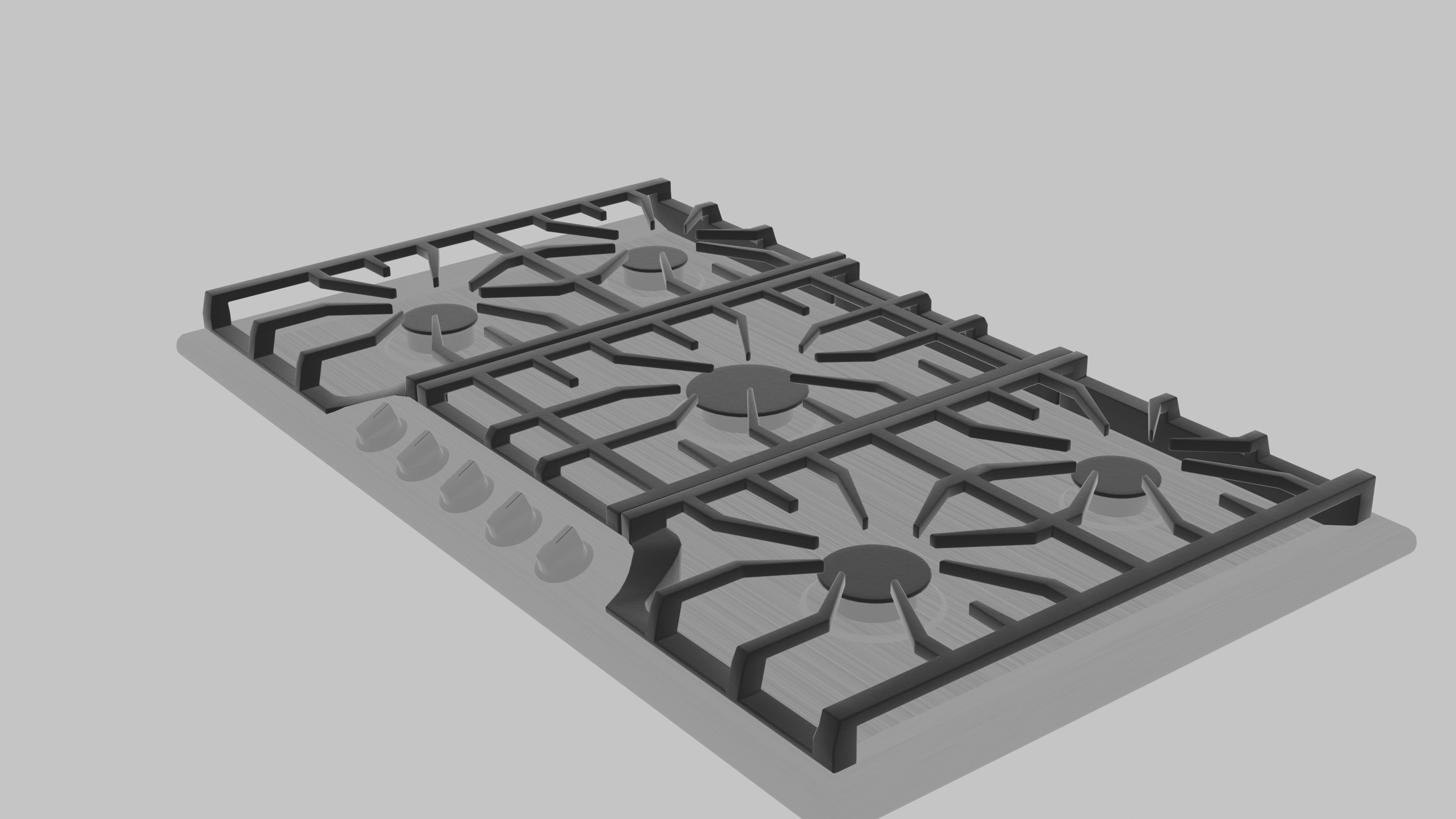 Gas Cooktop 3D model CGTrader