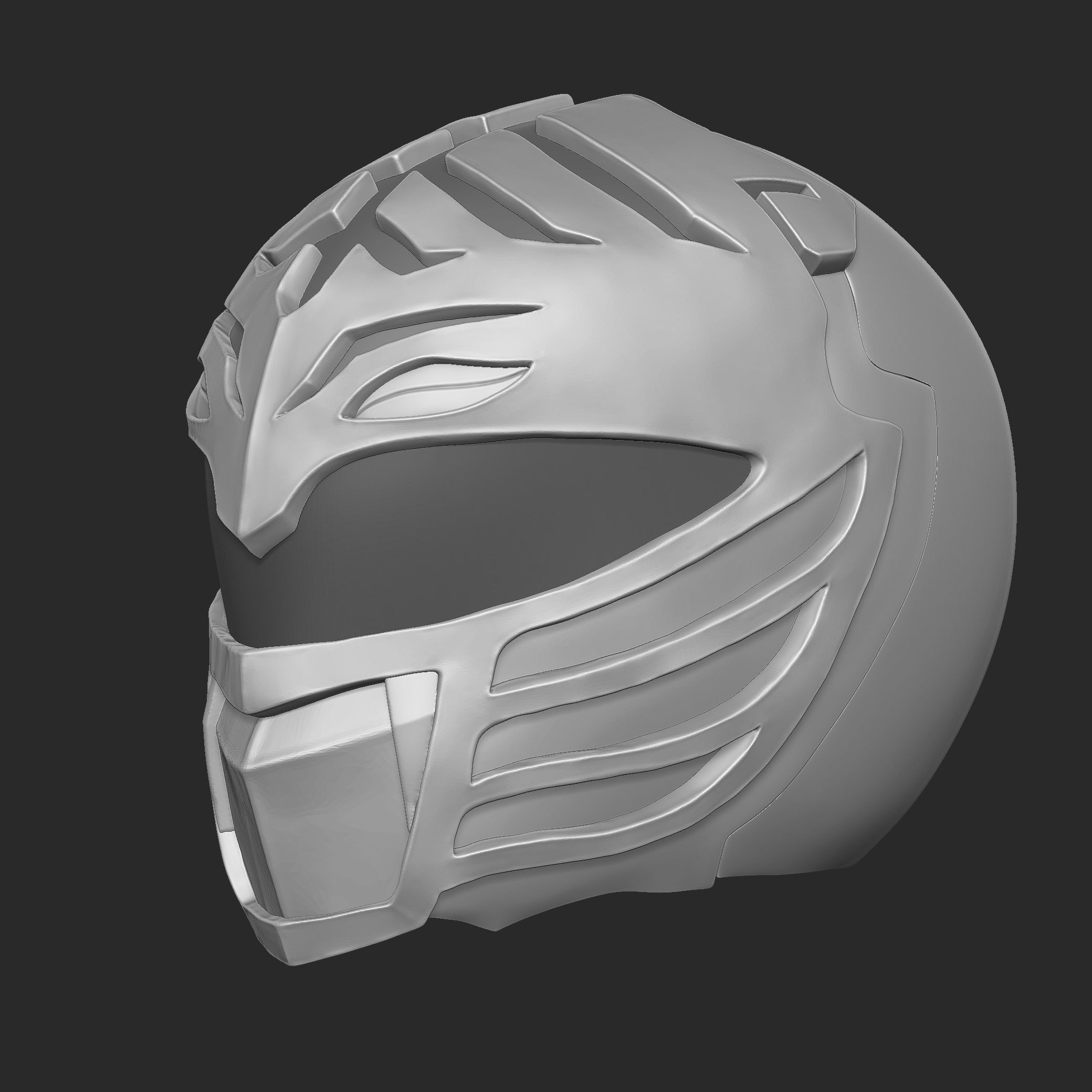 White Ranger Helmet 3D model 3D printable CGTrader
