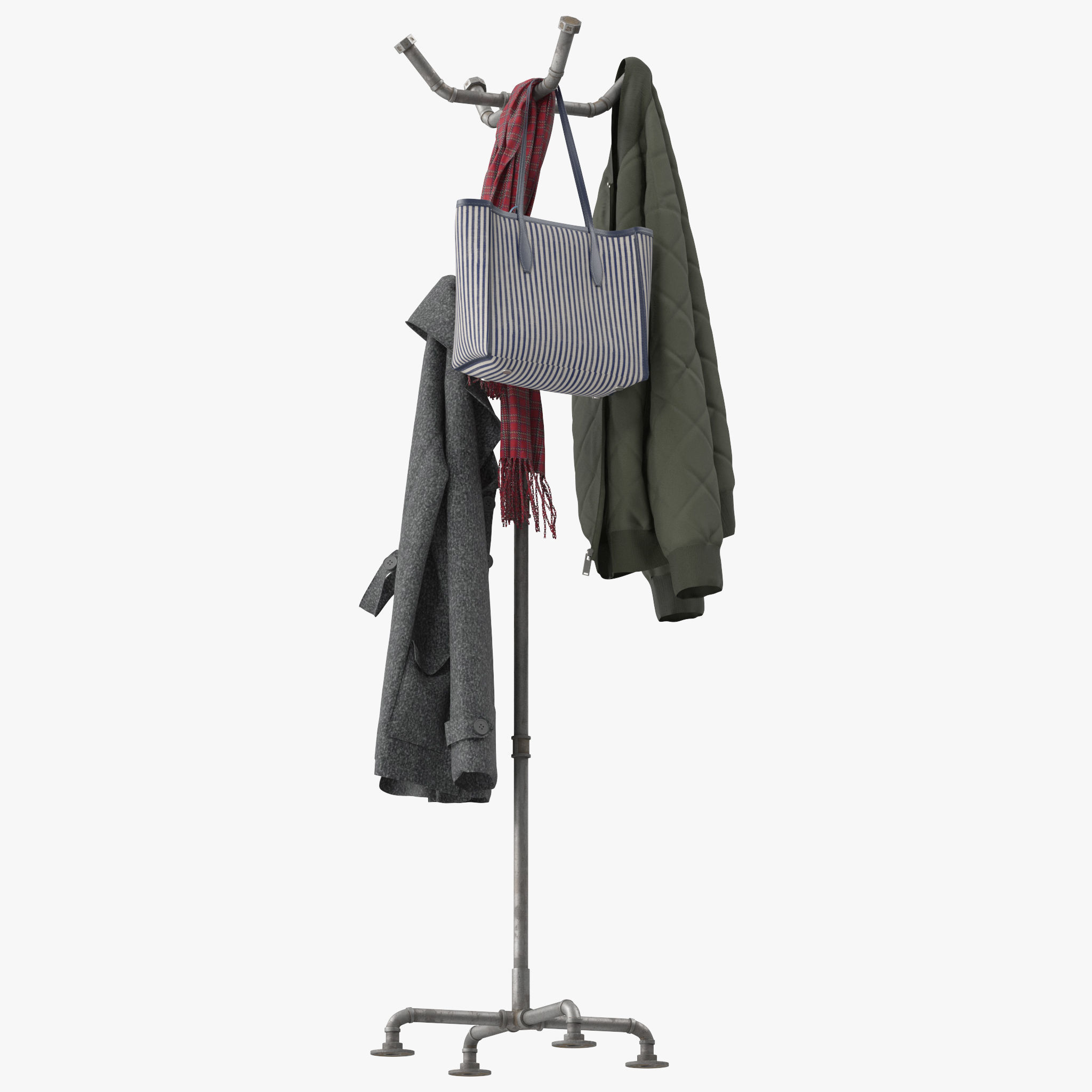 Model 715 Coat Rack Industrial Coat Racks 3D model | CGTrader