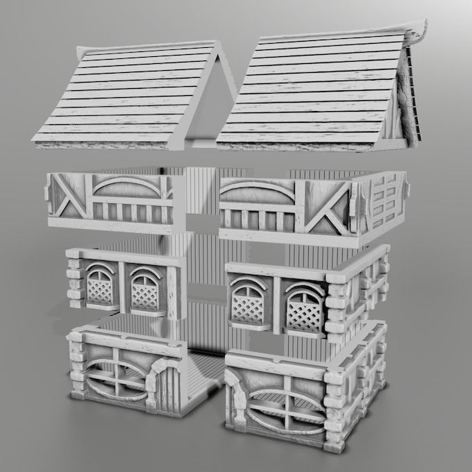 medieval house 3D model 3D printable | CGTrader